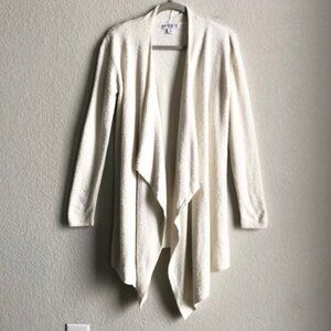 Barefoot Dreams Cozy Chic Lite Wrap Waterfall Draping Cardigan Pearl S/M